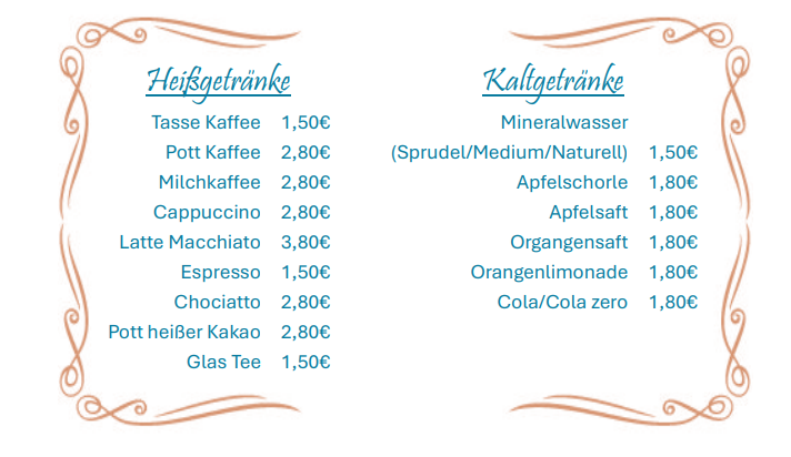 Getränkekarte homepage